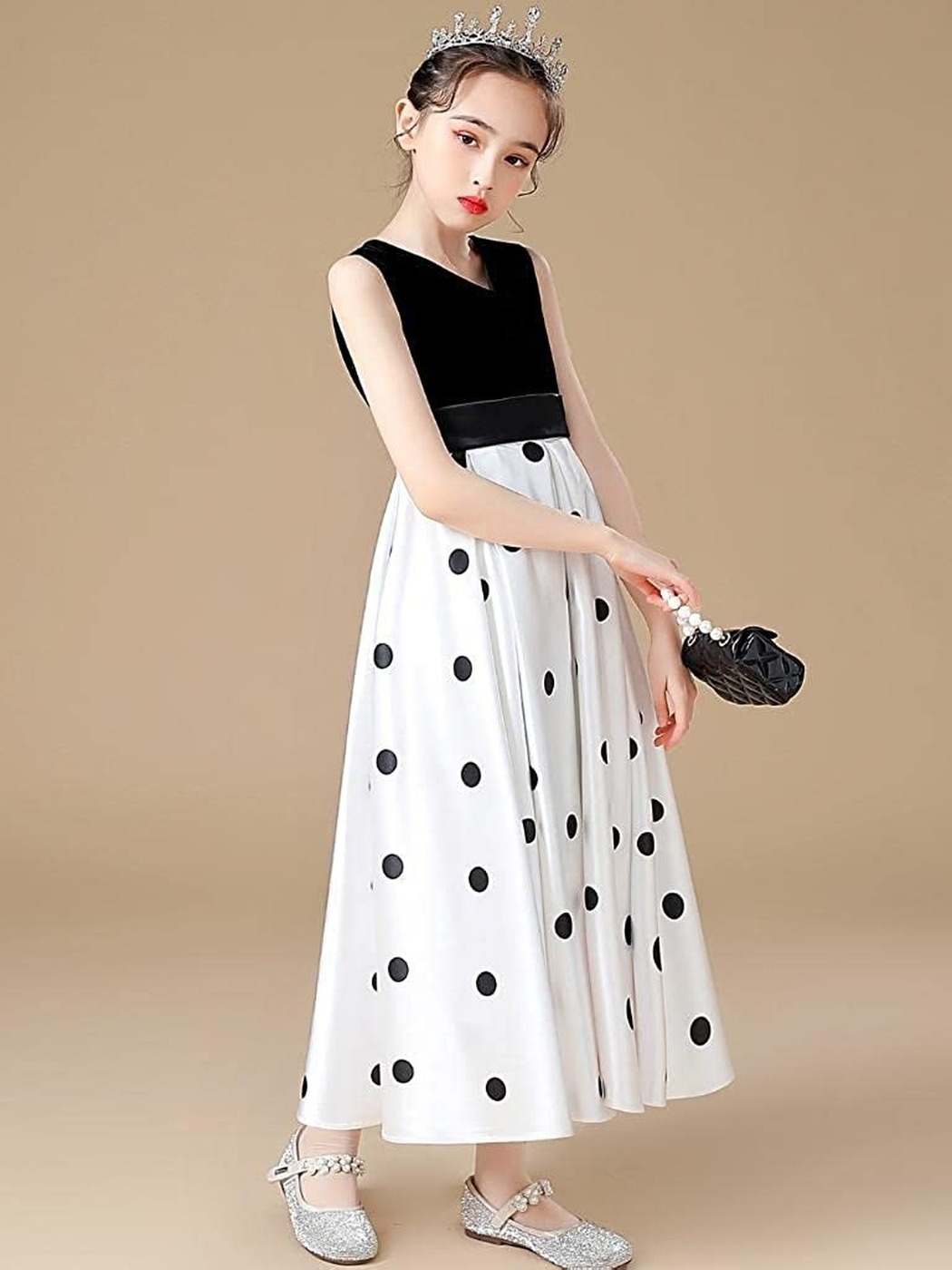 Girls Dresses Online Polka Dots V-Neck ...